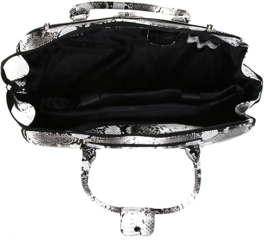 Bowatex Luxus Damen Akten Laptoptasche 2 Rollen Trolley Weiss Bunt Olivia Lauren