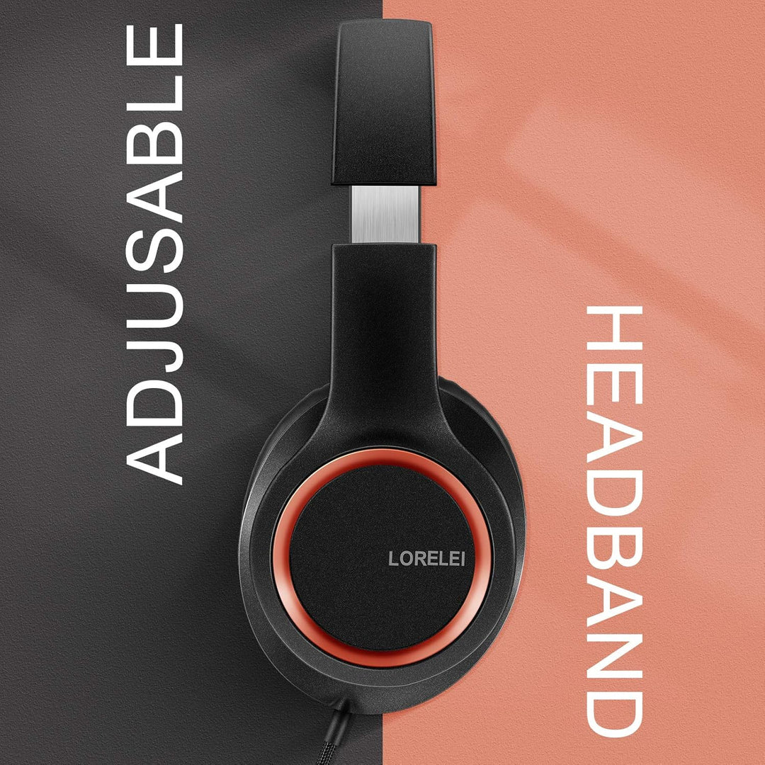 LORELEI X8 Over-Ear-Kopfhörer mit Mikrofon mit 1,45 m verwicklungsfreier Nylonschnur und 3,5-mm-Stec