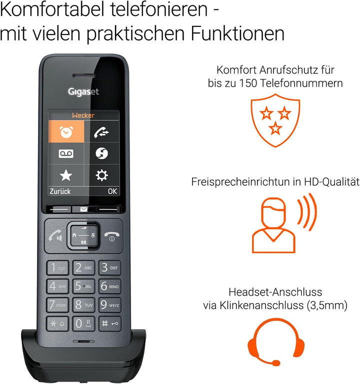 Gigaset Comfort 520HX Duo - 2 DECT-Mobilteile mit Ladeschale - Fritzbox-kompatiel - elegantes Schnur