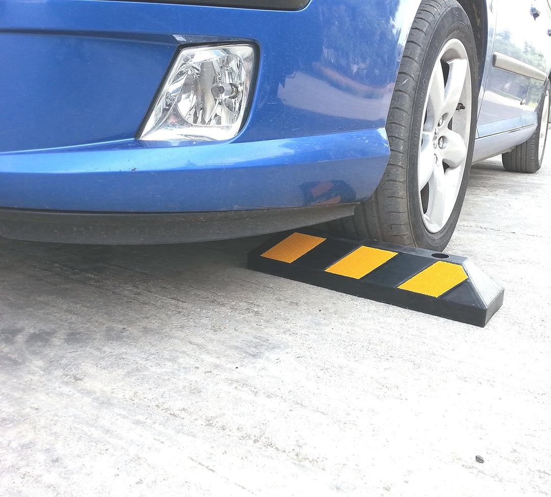SNS SAFETY LTD Gummi Radstopp-Parkplatzbegrenzung für Parkplätze und Garagen, Farbe Schwarz-Gelb, Ab