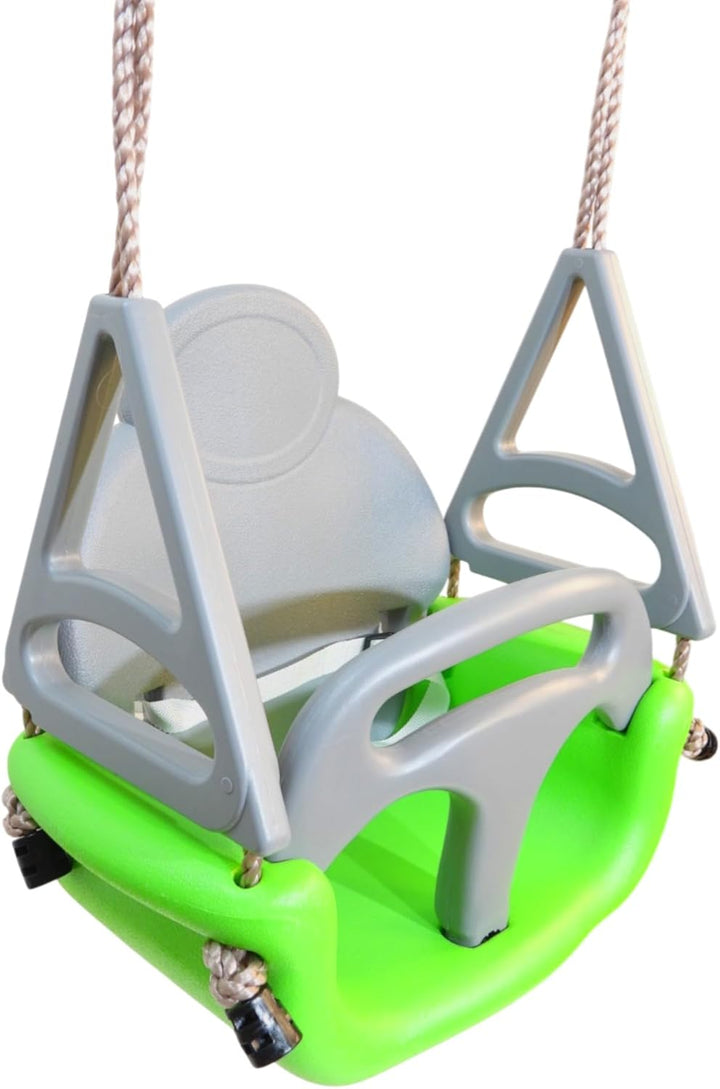 Loggyland Mitwachsender Babyschaukelsitz 3in1 von 3 bis 12 Jahre I Kleinkind I mitwachsend I grau ap