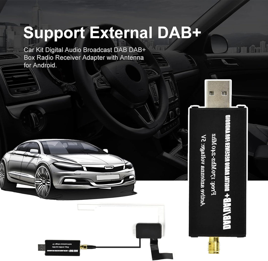 CAMECHO Car Kit DAB Adapter Radioempfänger, Universal DAB Modul mit Antenne für Android Autoradio 2