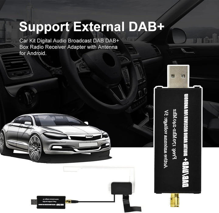 CAMECHO Car Kit DAB Adapter Radioempfänger, Universal DAB Modul mit Antenne für Android Autoradio 2