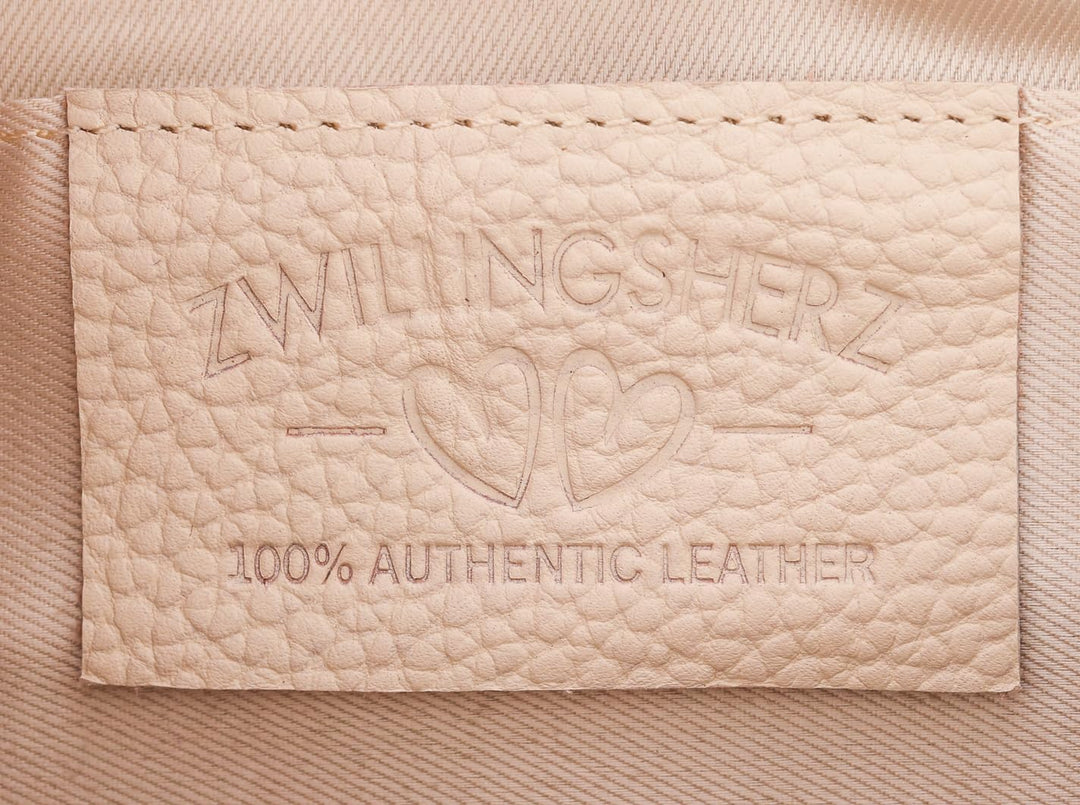 Zwillingsherz Bauchtasche mit Reissverschluss 100% Echtleder – Hochwertige Damen Bauchtasche Crossba