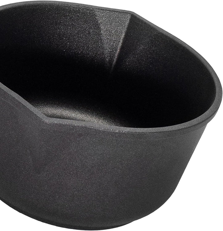 Eurolux Guss-Milchtopf Induktion Ø 18 cm Abnehmbarer Griff - Kleiner Stieltopf Aluguss mit Beschicht