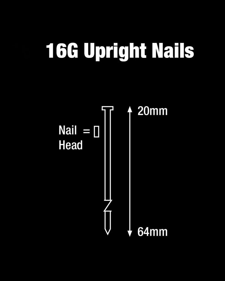 Makita DBN600Z Akku-Stauchkopfnagler 64 mm 18 V (ohne Akku, ohne Ladegerät) & Tacwise 0301 Typ 16G/6