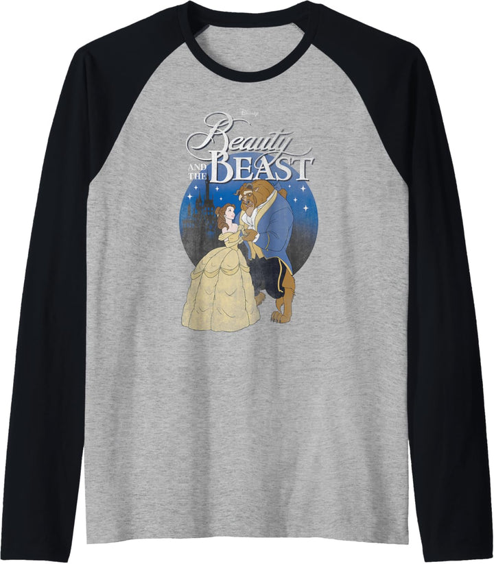 Disney Beauty And The Beast Classic Title Logo Portrait Raglan