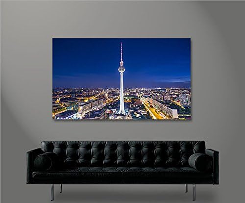 islandburner Bild Bilder auf Leinwand Berlin Alexanderplatz Fernsehturm 1p XXL Poster Leinwandbild W