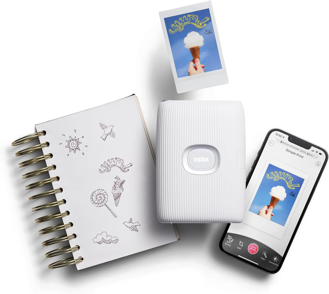INSTAX Mini LINK2 Smartphone Printer, Clay White, Kompakt, Clay White
