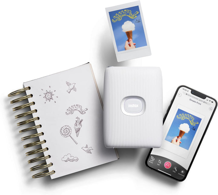INSTAX Mini LINK2 Smartphone Printer, Clay White, Kompakt, Clay White