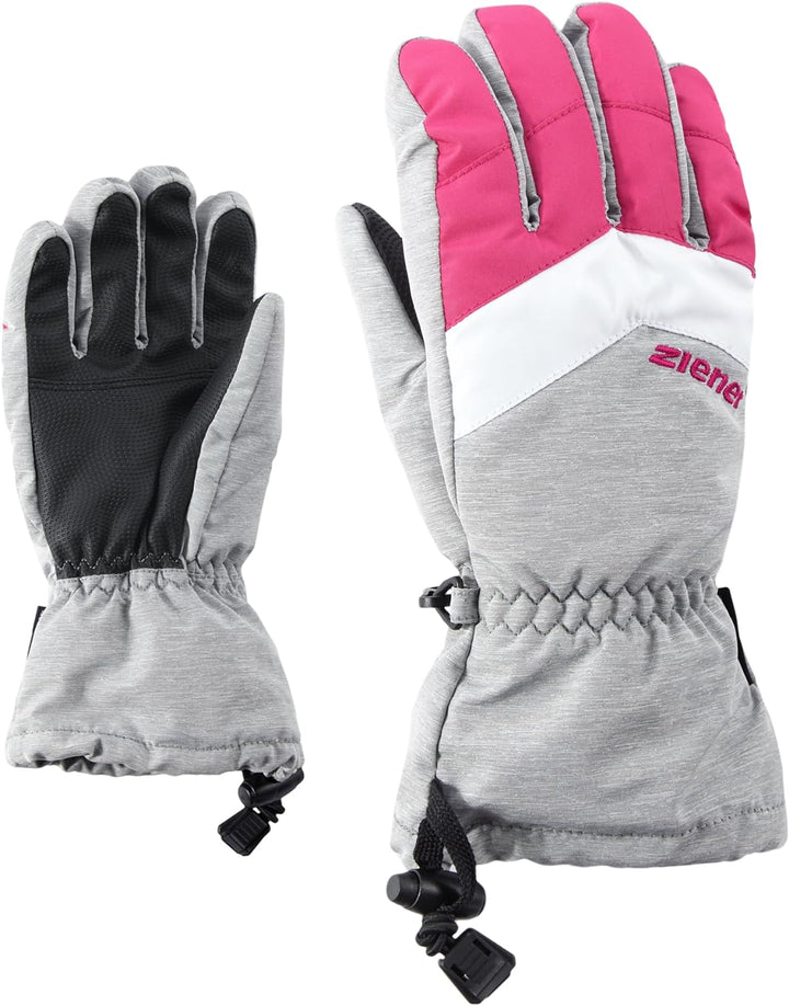 Ziener Kinder LETT AS glove junior Ski-Handschuhe/Wintersport | wasserdicht, atmungsaktiv 4 grau (li