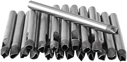 Cikonielf 20 Stück Leder Hohl Locher Leder Punch Set Kohlenstoffstahl Blume Form Leder Handwerk Werk