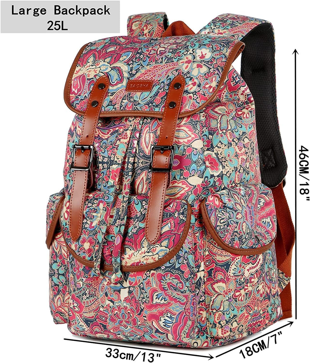 Baosha Grosse Frauen Laptop Rucksack 15.6 Zoll College School Rucksack Reise Wandern Rucksack mit Fr