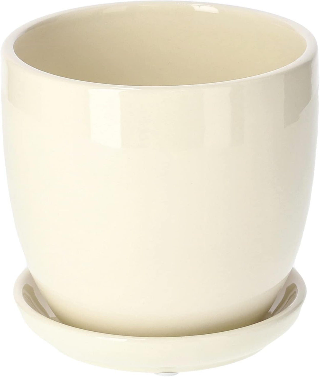 KOTARBAU® 2er Set Keramik Blumentopf Übertopf für Blumen Pflanzen ⌀ 13 cm mit Tropfschale Beige ⌀ 13
