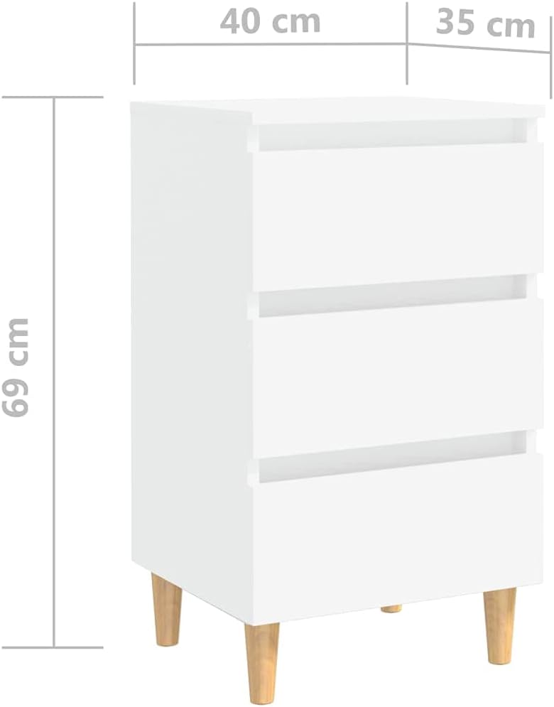 FIRBNUS Bedside Table Nachtkonsole Beistelltisch mit Stauraum Night Stand Nachttisch mit Massivholz-