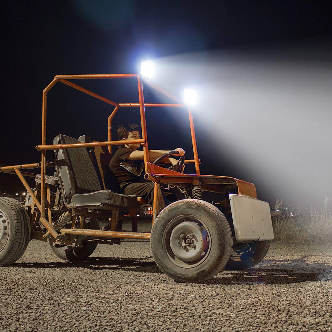 NAIZY 4 * 48W Quadrat LED Arbeitsscheinwerfer 12V Zusatzscheinwerfer 4320LM Offroad Reflektor Flutli