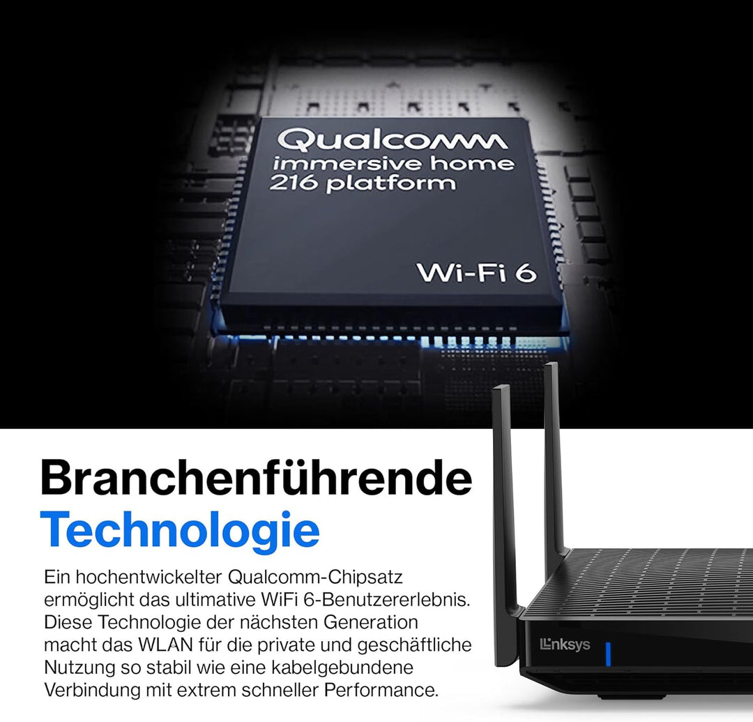 Linksys Hydra Pro 6E Tri‑Band WiFi-6E-Mesh-Router – 8-Stream-Router zum Gamen,Zugriff auf das 6-GHz-