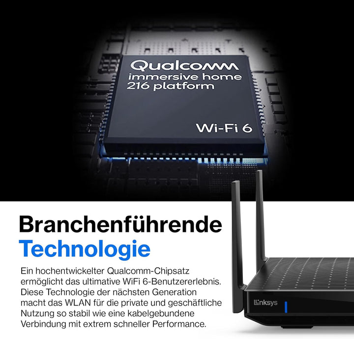 Linksys Hydra Pro 6E Tri‑Band WiFi-6E-Mesh-Router – 8-Stream-Router zum Gamen,Zugriff auf das 6-GHz-