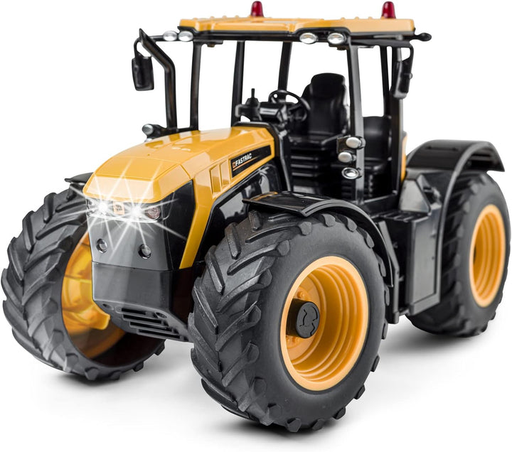 CARSON 500907653 - 1:16 RC Traktor JCB 2.4G 100% RTR - Ferngesteuertes Fahrzeug, Traktor mit Funktio
