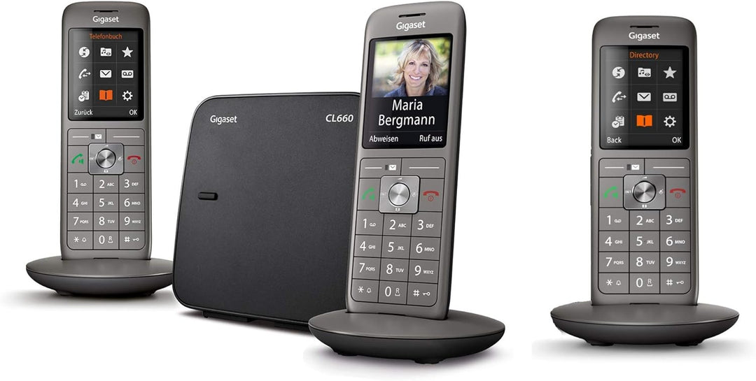 Gigaset CL660 Trio Set aus kabellosen Festnetztelefonen, anthrazitgrau