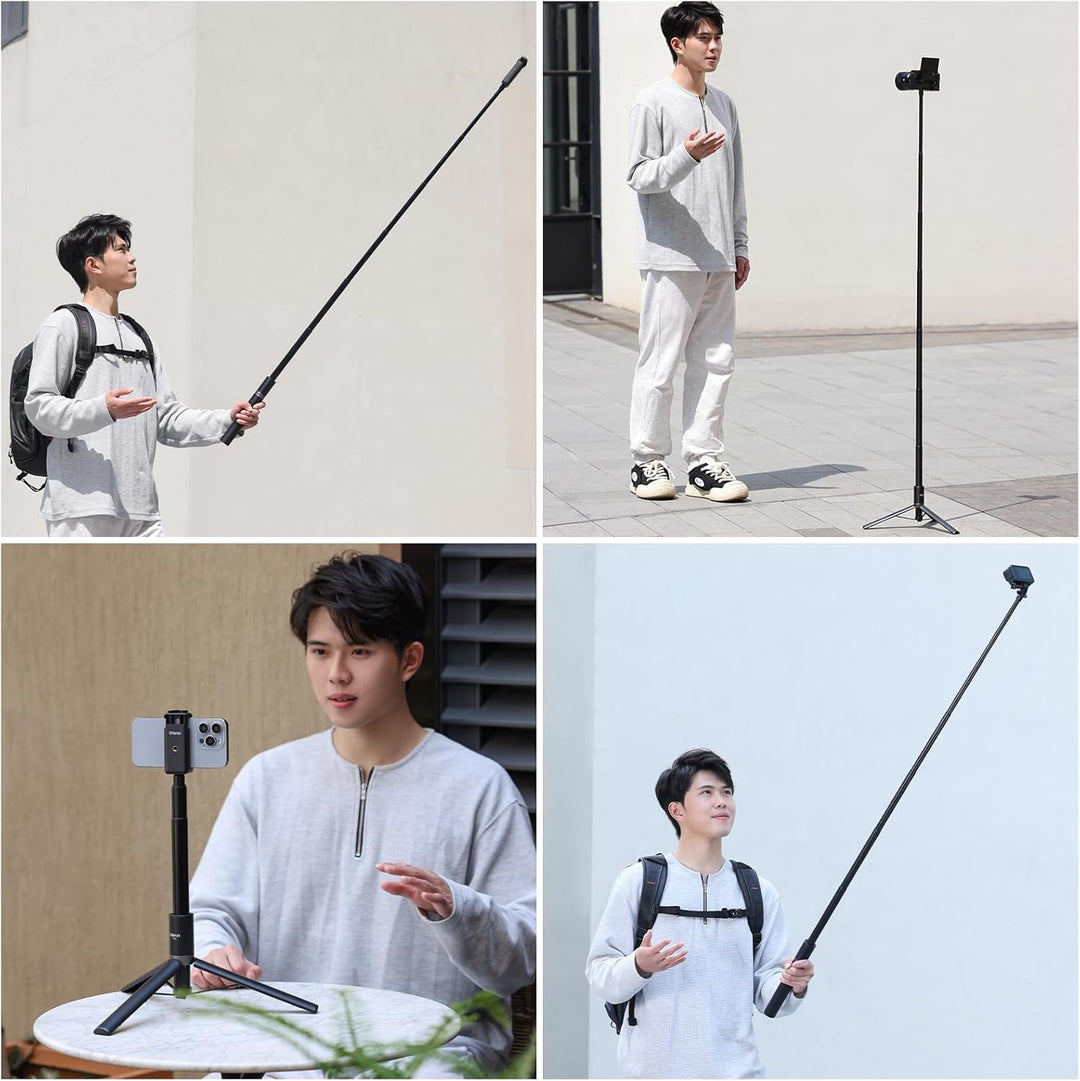 ULANZI 150cm Selfie Stick Stativ für Insta360 GO 3/X3/ONE RS/ONE X2/ONE X/GO 2/ONE R/ONE, TT52 Einbe