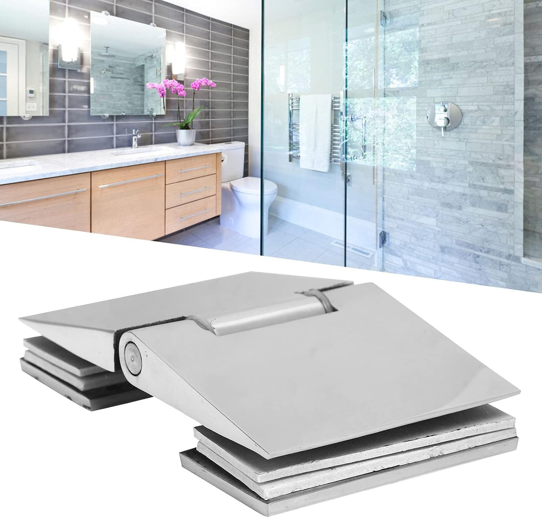 Glastürscharnier, Abgeschrägte Doppelseitige Duschtürscharniere Edelstahl Schwerlast-Glastür-Schrank