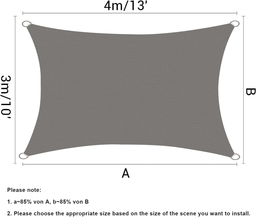 HOMPER Sonnensegel Wasserdicht Sonnenschutz, Oxford-Gewebe, UV-Schutz, für Balkon Terrasse Garten Ca