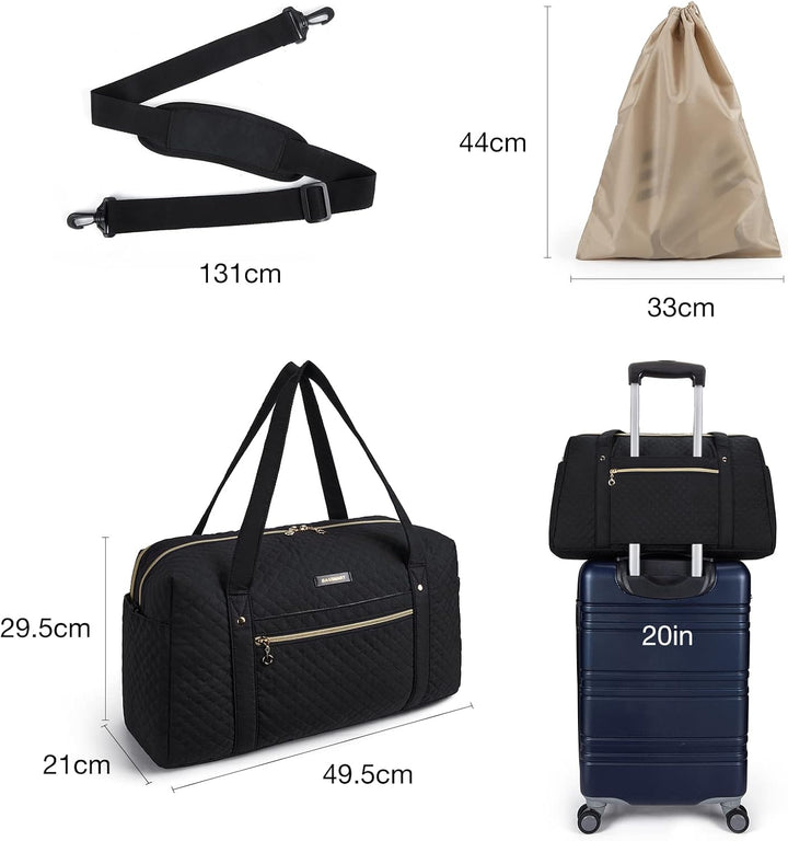 BAGSMART Reisetasche Handgepäck, Weekender Damen Overnight Bag Grosse Tragetasche mit Schuhtasche, L