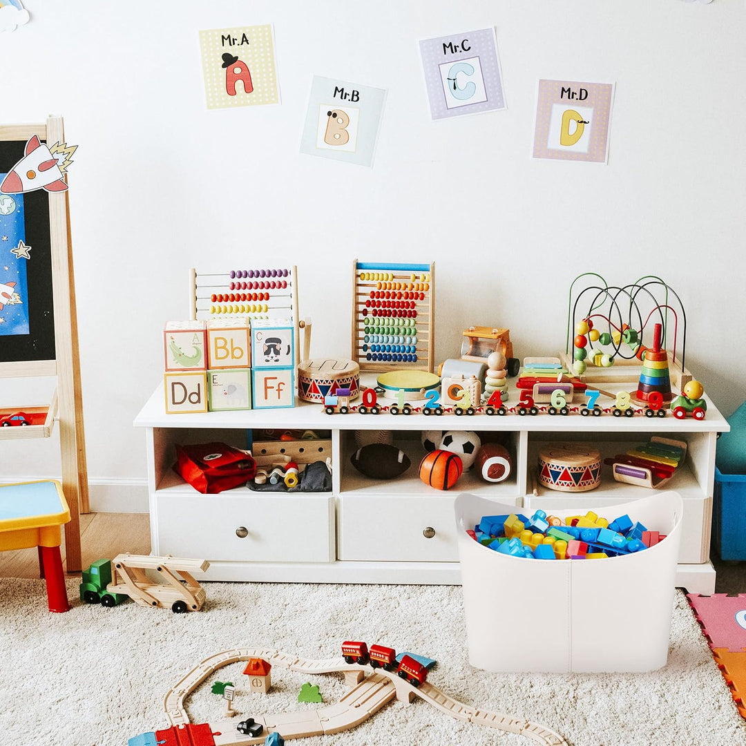 Relaxdays Holzkorb Kunstleder XL, stabiler Feuerholzkorb mit Tragegriffen, Brenn- und Kaminholz, All