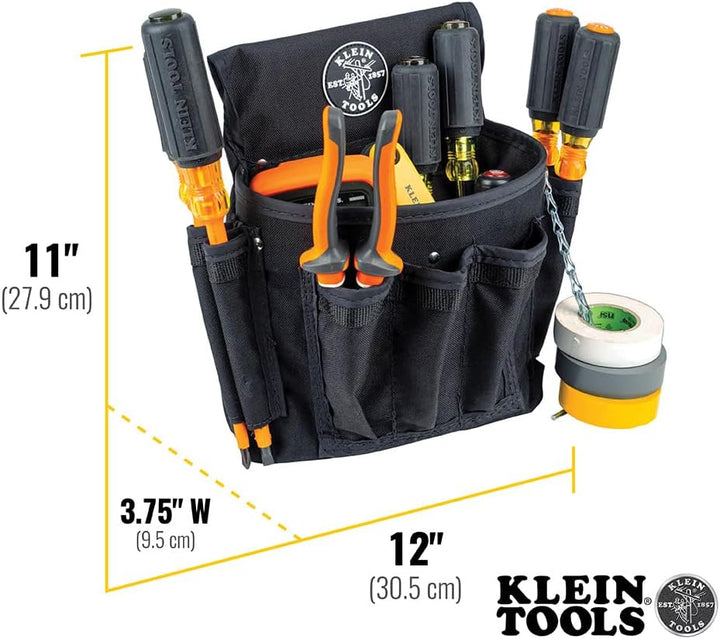 Klein Tools 5719 Powerline 18-pocket schwarz Nylon Elektriker-Werkzeugtasche, 5719