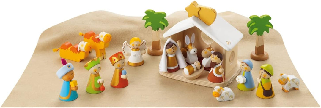Trudi Sevi : Large Wooden Nativity Scene