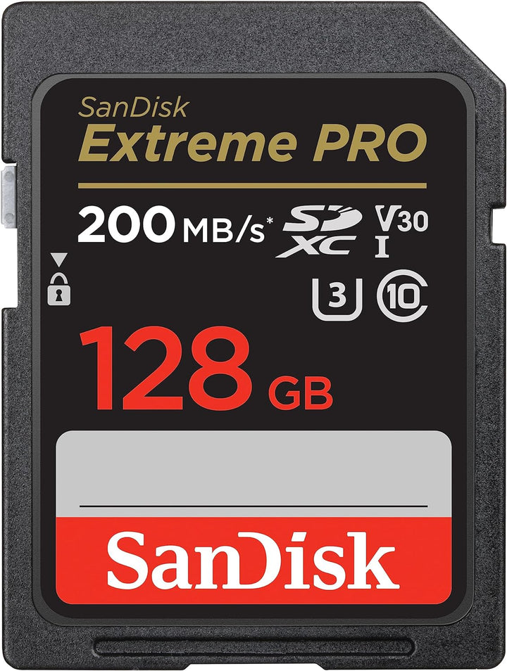 SanDisk Extreme PRO SDXC UHS-I Speicherkarte 128 GB (V30, Übertragungsgeschwindigkeit 200 MB/s, U3,