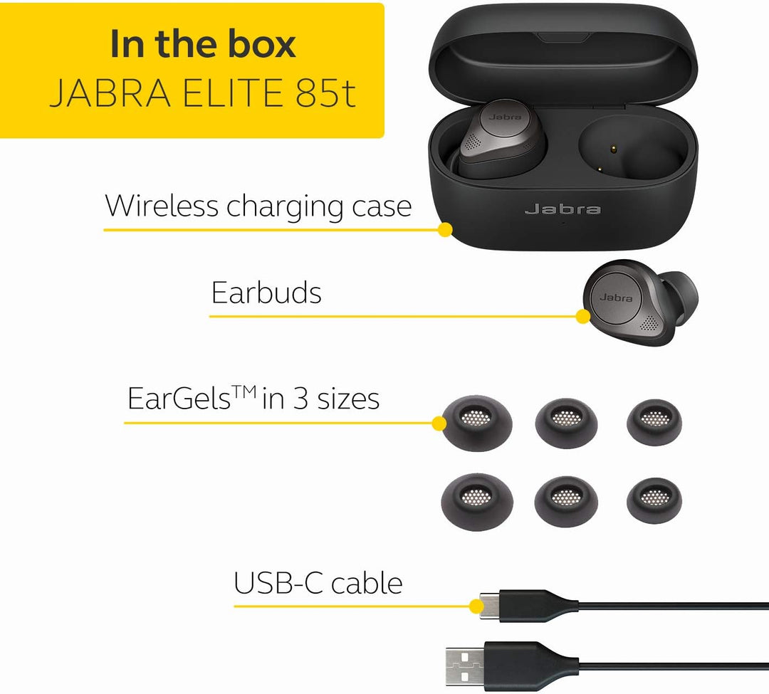Jabra Elite 85t True Wireless In-Ear Bluetooth Kopfhörer - Earbuds mit Advanced Active Noise Cancell