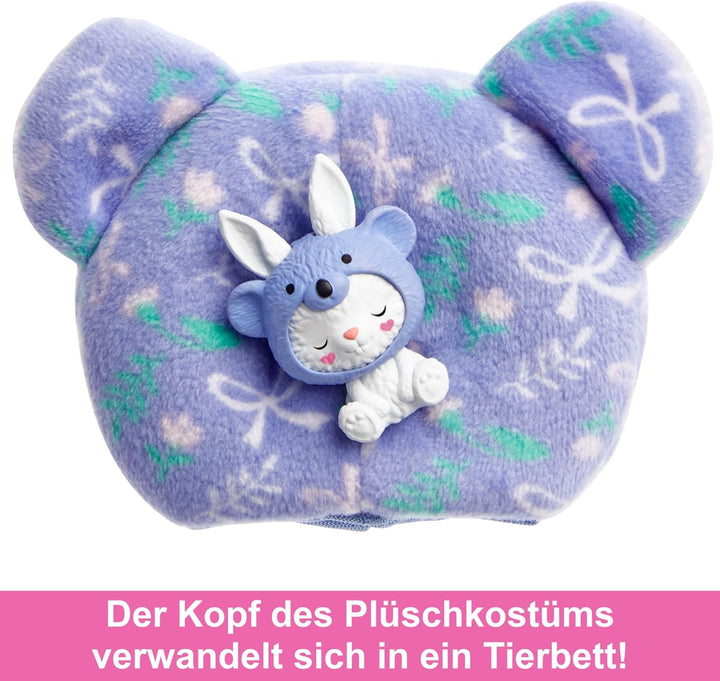 BARBIE Cutie Reveal Puppe - Chelsea-Puppe mit 6 Überraschungen und Farbwechselspass, Hasen in Koala-