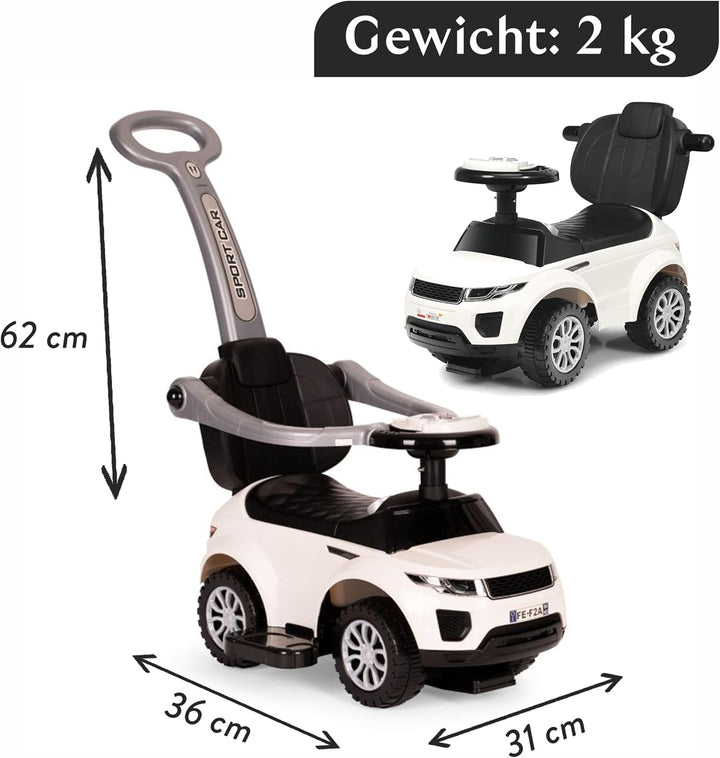 COIL Rutschauto ab 1 Jahr mit Schiebestange 614 W - Baby Car Rutschauto für Kinder - 3-in-1 Design -