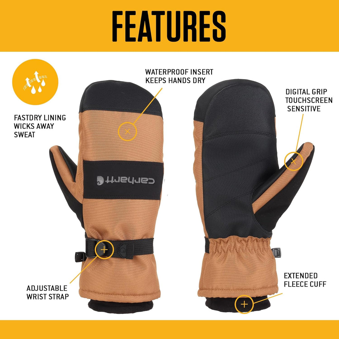 Carhartt Herren Wp Wasserdichter, Isolierter Handschuh kaltes Wetter M (1er Pack) schwarz / grau, M