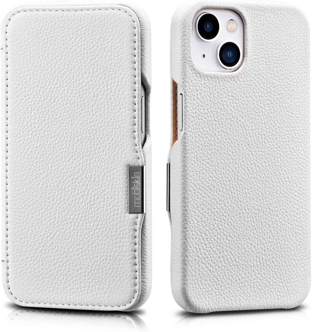 Mobiskin Hülle kompatibel mit Apple iPhone 13 (6,1 Zoll), Handyhülle mit echtem Leder, Case, Schutzh