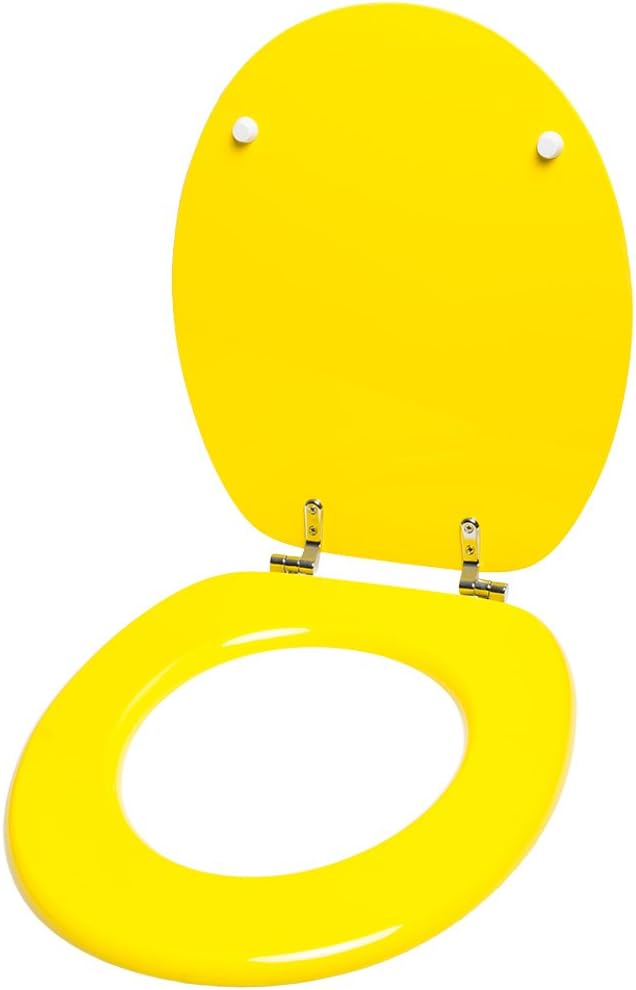 WC Sitz, viele einfarbige WC Sitze zur Auswahl, hochwertige und stabile Qualität aus Holz (Gelb), Ge