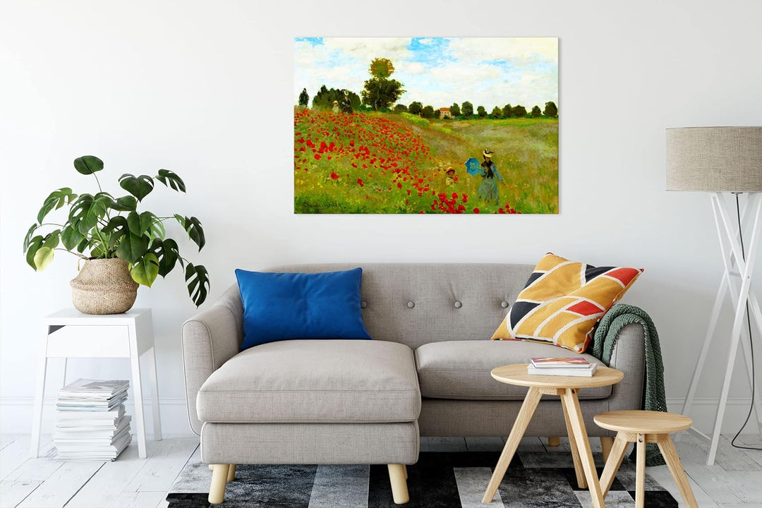 Generisch Claude Monet - Felder um Argenteuil als Leinwandbild/Grösse: 100x70 cm/Wandbild/Kunstdruck