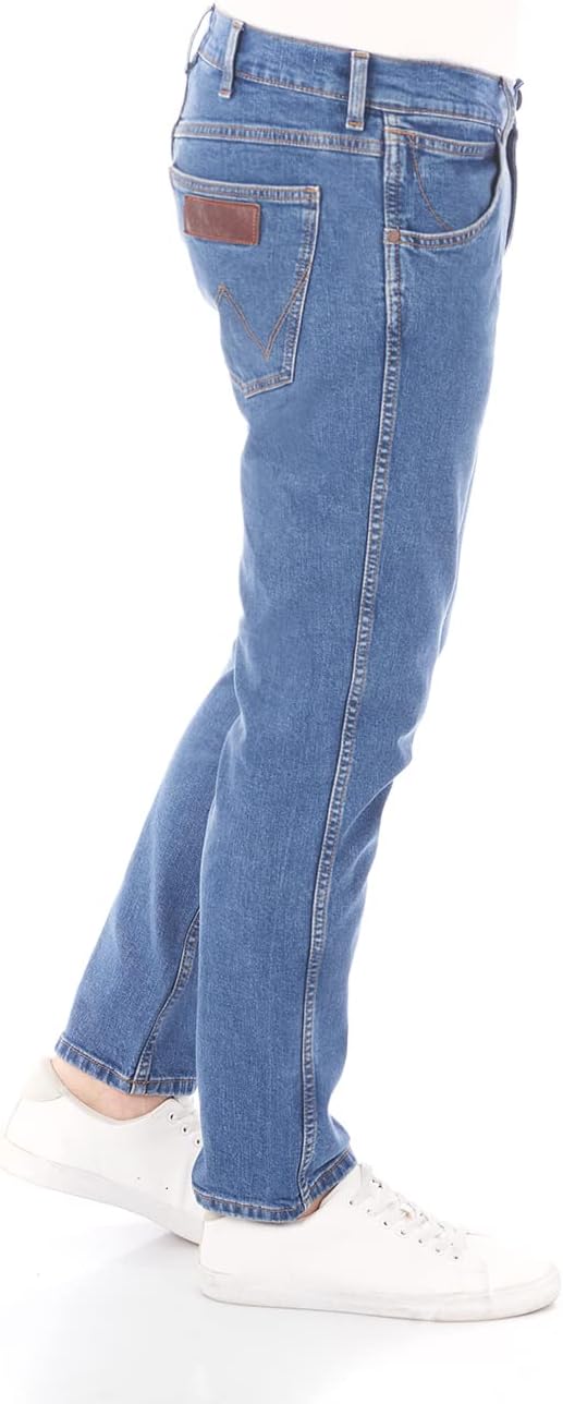 Wrangler Herren Jeans Greensboro Regular Fit Jeanshose Hose Denim Stretch Baumwolle Blau Schwarz W30