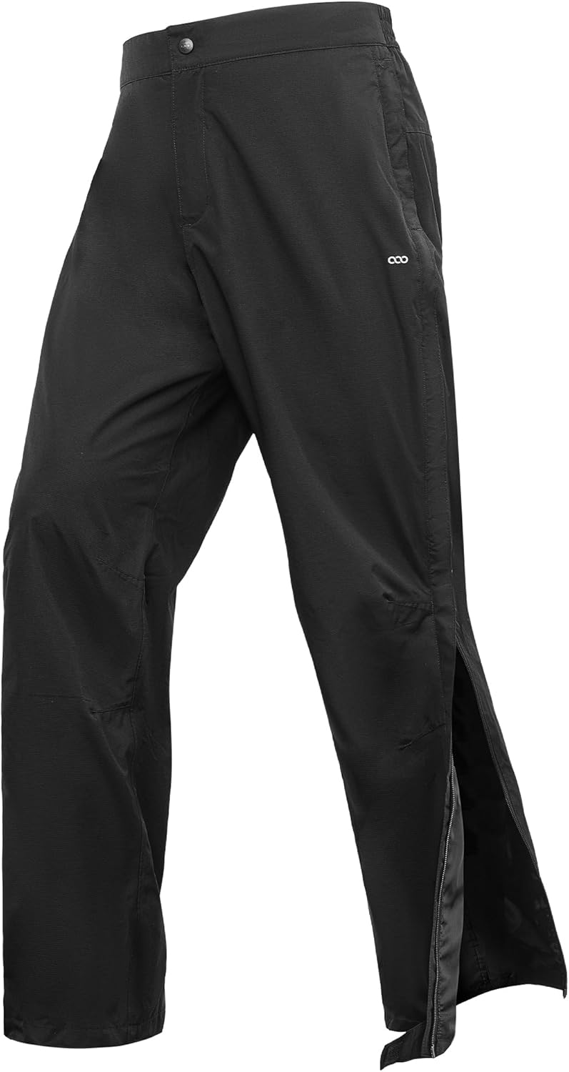 33,000ft Regenhose Herren Wasserdicht Full Zip Wanderhose, Atmungsaktiv 2-Lagen Überziehhose Fahrrad
