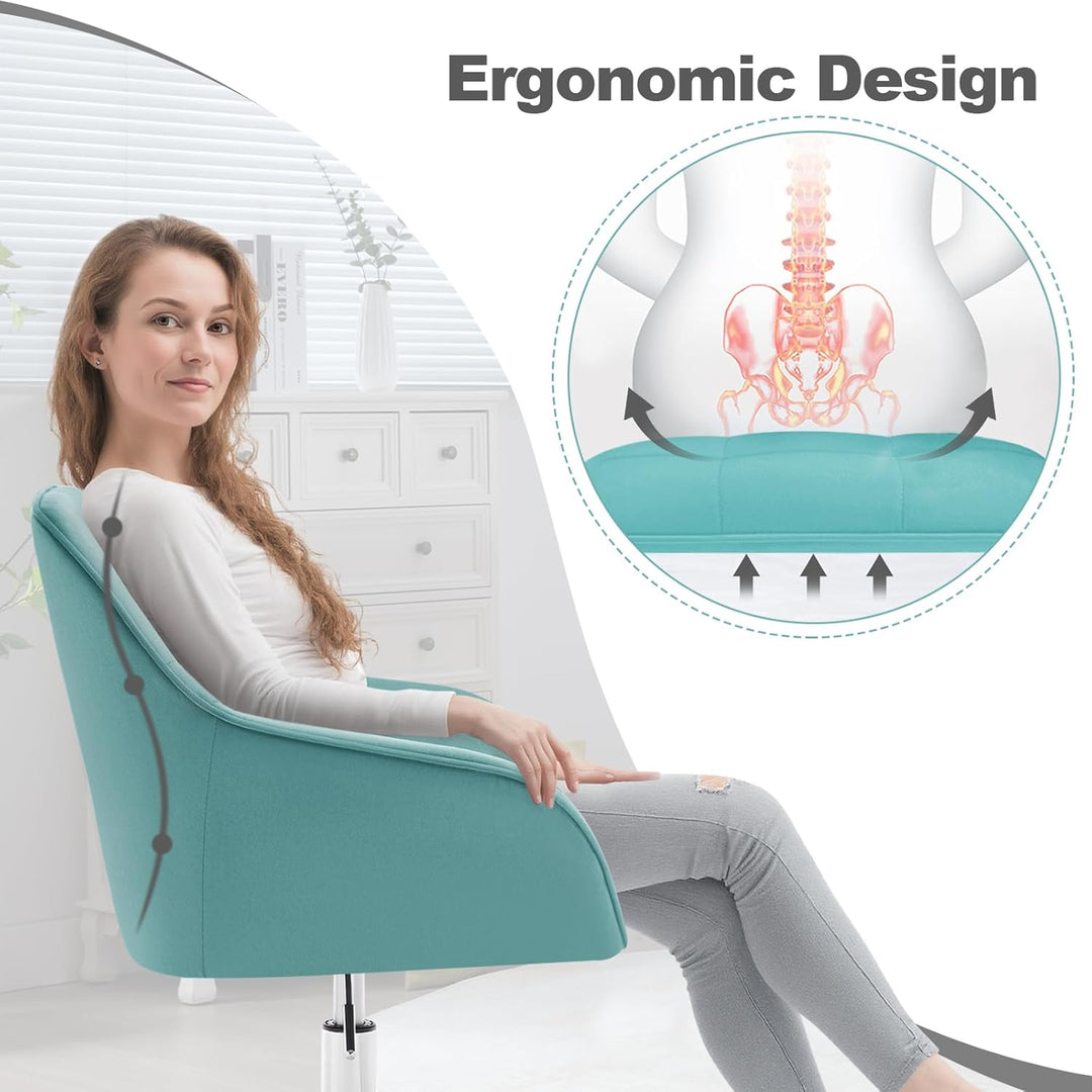 WOLTU Homeoffice Stuhl, Schreibtischstuhl, Drehstuhl, Schminkstuhl, höhenverstellbar, bis 150 kg bel