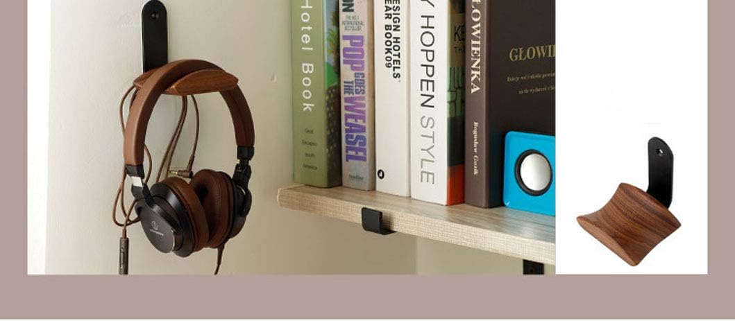 KiaoTime Kopfhörer-Halter, Headset-Ständer, Walnussholz, Kopfhörerhalter, Haken, Schreibtisch, Tisch