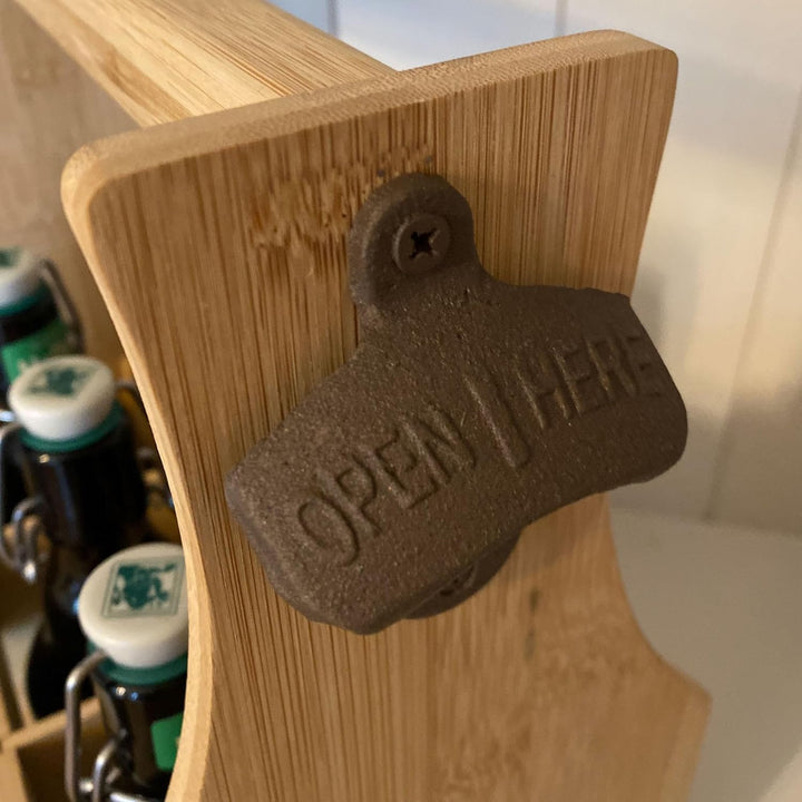 UNUS Home Männerhandtasche aus Bambus Bier, Flaschenträger aus Holz für 6 Flaschen, Bierträger mit F