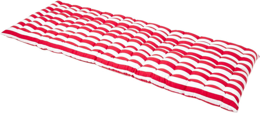 Homescapes gestreifte Bankauflage, rot, Sitzkissen für Bänke und Gartenbänke mit Bezug aus 100% Baum