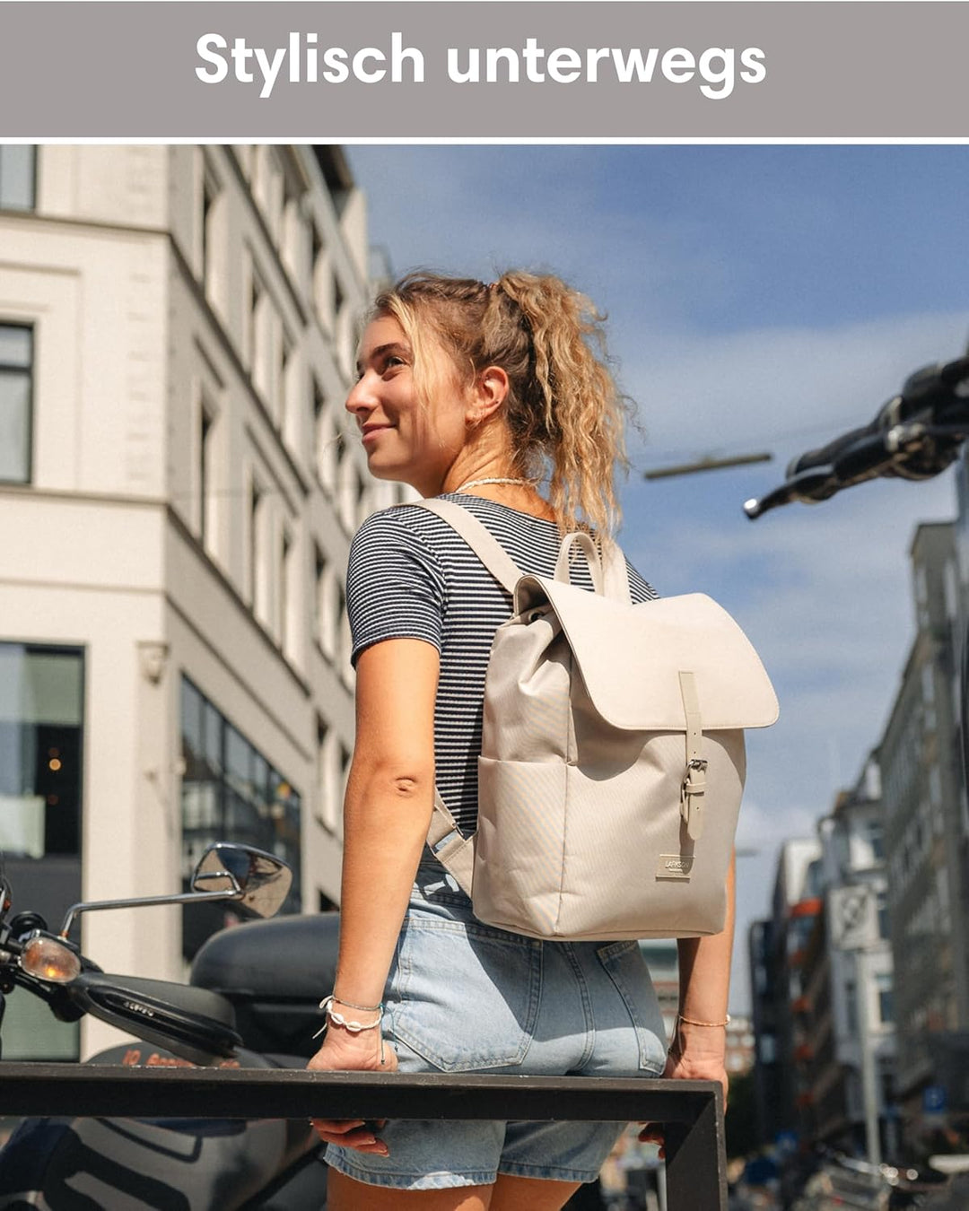 LARKSON Rucksack Damen Klein - Ida - Kleiner Damenrucksack für Freizeit, Uni oder City - Mit Laptop