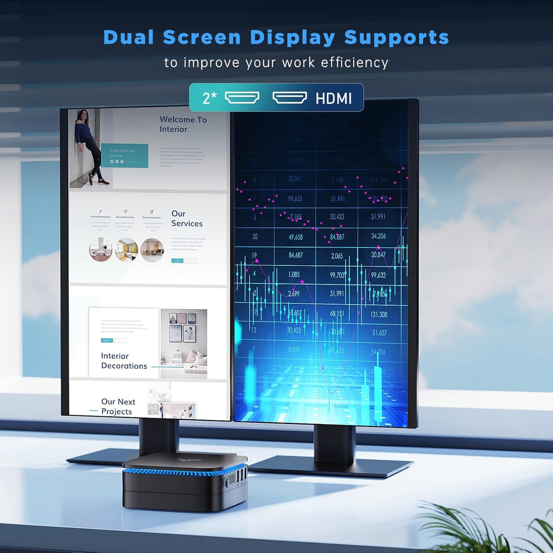 NiPoGi AK1PLUS Mini PC Ιntel Alder Lake Ν97(bis 3,6 GHz) 16GB DDR4 1TB SSD, Mini Computer 2,5-Zoll S