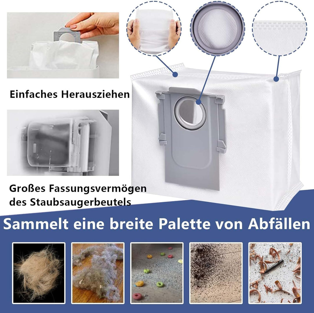 26 Stück Zubehör Kit für Roborock S8 Pro Ultra Saugroboter Ersatzteile, 6*Staubbeutel,2*Hauptbürste,