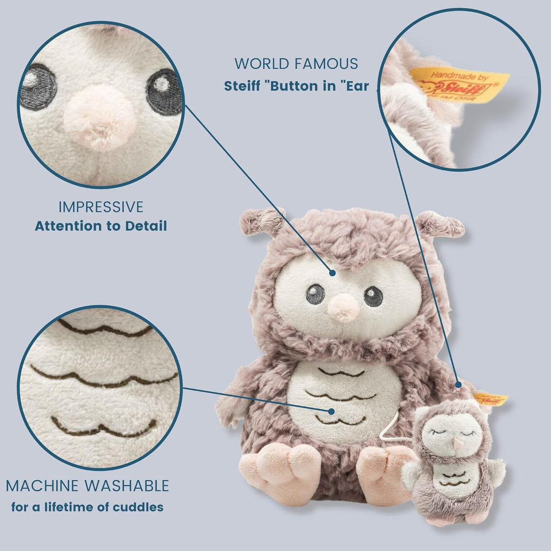 Steiff Spieluhr Eule Ollie, Süsses Stofftier, Jungen, Mädchen & Babys ab 0 Monaten, Soft Cuddly Frie