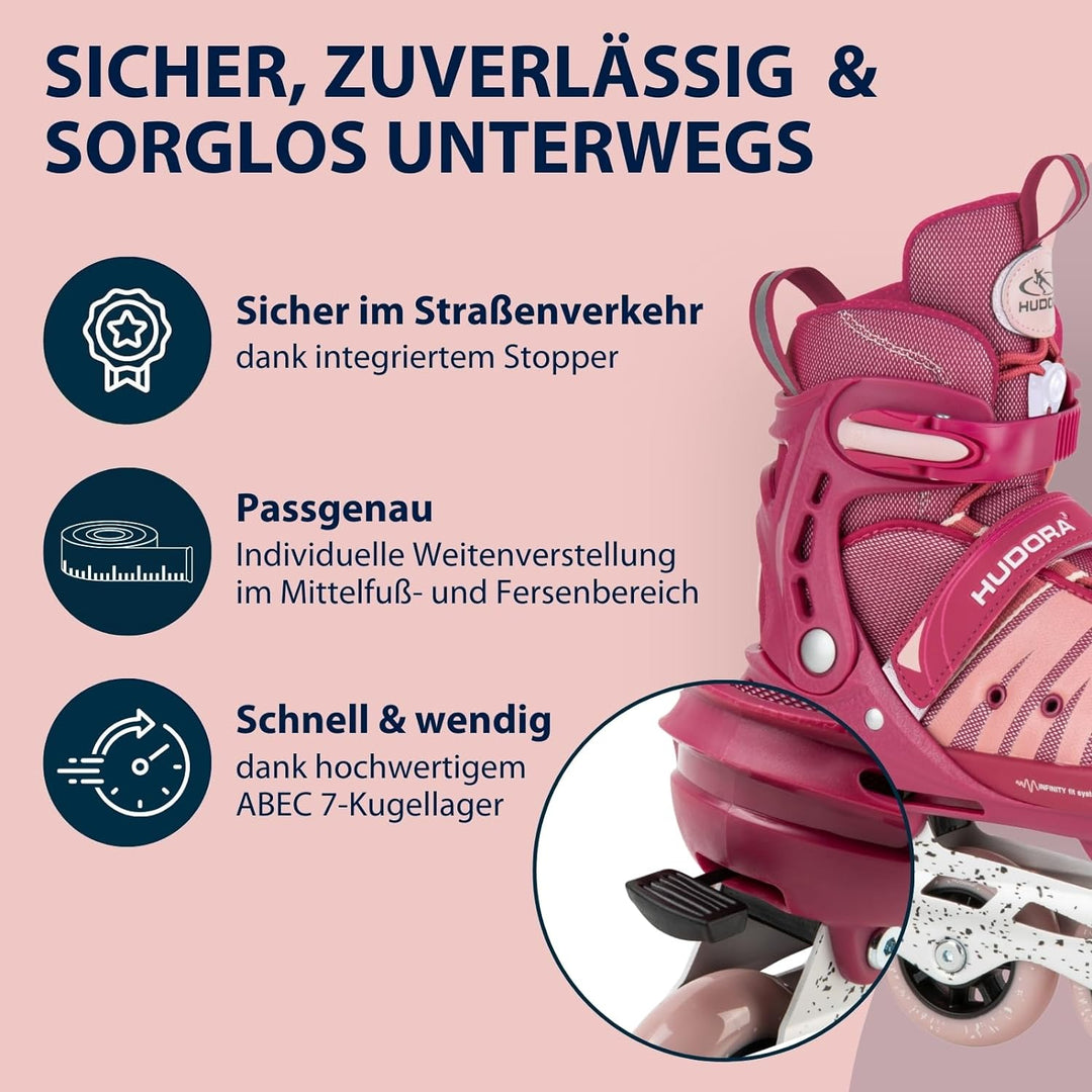 HUDORA Inlineskates Comfort, Softboot Inliner für Kinder, Jugendliche und Erwachsene - Verschiedene
